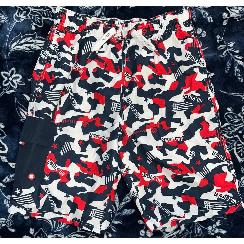 Tommy Hilfiger Boys Camo Swim Trunks